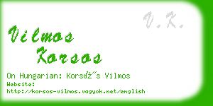 vilmos korsos business card